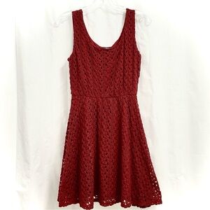 ❤️ Lily Rose Red Crochet Mini Dress